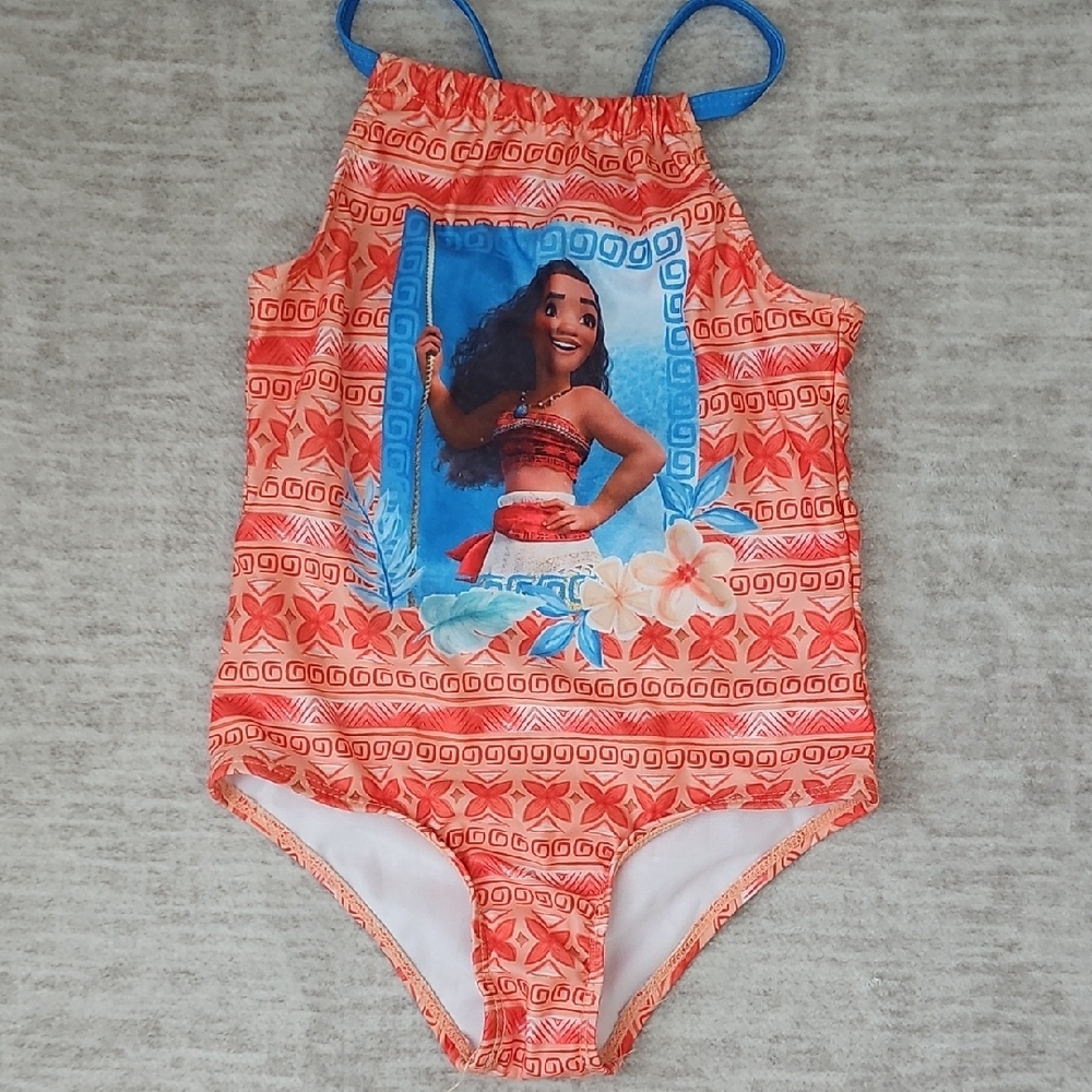 Disney Moana Kids One Piece Swimsuit - Orange and Blue